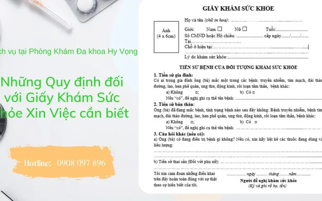 Những Quy định đối với Giấy Khám Sức Khỏe Xin Việc cần biết