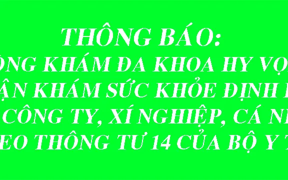 KHÁM SỨC KHỎE THEO THÔNG TƯ 14