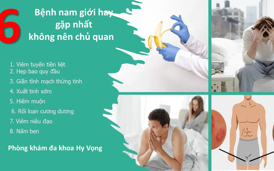 8 Bệnh nam giới hay gặp nhất không nên chủ quan