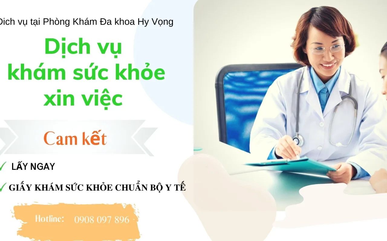 Dịch vụ khám sức khỏe xin việc tại phòng khám đa khoa Hy Vọng