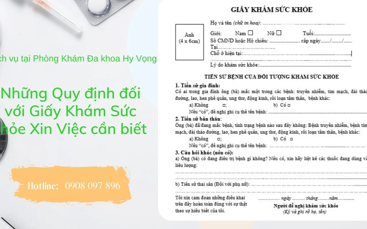 Những Quy định đối với Giấy Khám Sức Khỏe Xin Việc cần biết